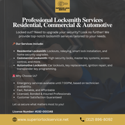 Professional Locksmith Services – Residential,  Commercial & Automotive